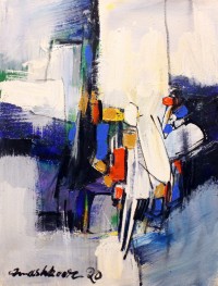 Mashkoor Raza, 16 x 12 Inch, Oil on Canvas, Abstract Painting, AC-MR-431